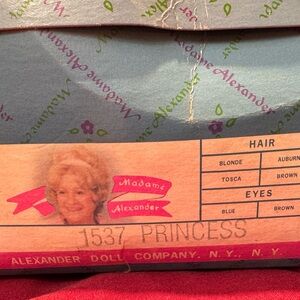Vintage Madame Alexander Princess Doll (#1537) w/Stand